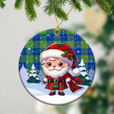 Barclay Hunting Ancient Tartan Christmas Ceramic Ornament - Santa Claus In Kilt Style